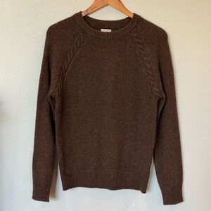 Mens X-Small JCrew Merino Wool Blend Chocolate Crew Neck Sweater